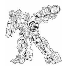 Dibujo de Transformers robot con brazo cañón listo para el combate para colorear Dibujo de Transformers robot con brazo cañón listo para el combate para colorear
