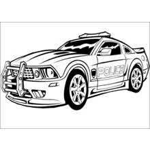 Dibujo de Coche de policía con luces y parachoques frontal para colorear Dibujo de Coche de policía con luces y parachoques frontal para colorear