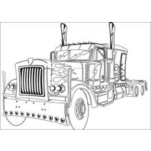 Dibujo de Optimus Prime en forma de camión para colorear Dibujo de Optimus Prime en forma de camión para colorear