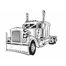 Dibujo de Optimus Prime como camión semirremolque para colorear Dibujo de Optimus Prime como camión semirremolque para colorear
