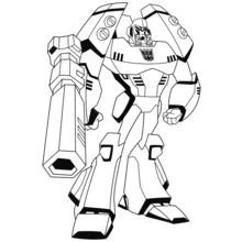 Dibujo de Megatron de pie en forma de robot para colorear Dibujo de Megatron de pie en forma de robot para colorear
