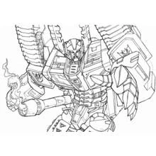 Dibujo de Transformers robot con brazo cañón humeante para colorear Dibujo de Transformers robot con brazo cañón humeante para colorear