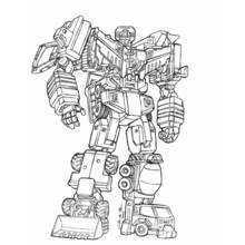 Dibujo de Transformers robot formado por vehículos de construcción para colorear Dibujo de Transformers robot formado por vehículos de construcción para colorear