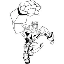 Dibujo de Optimus Prime cargando al frente para colorear Dibujo de Optimus Prime cargando al frente para colorear