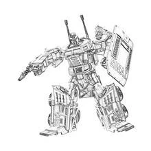 Dibujo de Onslaught en posición de combate para colorear Dibujo de Onslaught en posición de combate para colorear