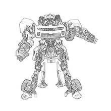 Dibujo de Bumblebee de pie en modo robot para colorear Dibujo de Bumblebee de pie en modo robot para colorear