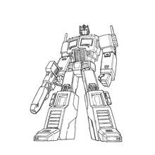 Dibujo de Optimus Prime de pie en modo robot para colorear Dibujo de Optimus Prime de pie en modo robot para colorear