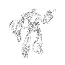 Dibujo de Cliffjumper robot en pose de combate para colorear Dibujo de Cliffjumper robot en pose de combate para colorear