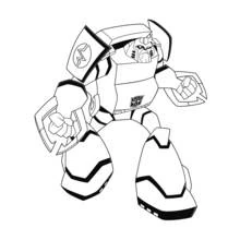 Dibujo de Transformers robot en posición de combate para colorear Dibujo de Transformers robot en posición de combate para colorear