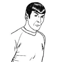 Dibujo de Spock con uniforme de la Flota Estelar para colorear