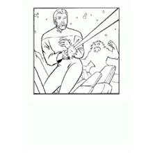 Dibujo de Oficial de Viaje a las Estrellas sentado en una silla de mando para colorear
