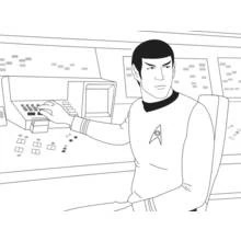 Dibujo de Spock en el panel de control para colorear