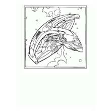 Dibujo de Viaje a las Estrellas nave espacial surcando el cosmos para colorear
