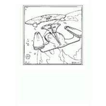 Dibujo de Nave estelar volando por el espacio para colorear