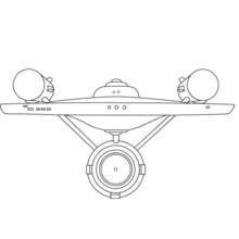 Dibujo de Nave Enterprise vista frontal para colorear