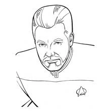 Dibujo de Oficial de Viaje a las Estrellas con barba para colorear