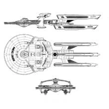 Dibujo de Nave clase Adamant en vistas técnicas para colorear