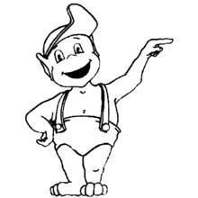 Dibujo de Adiboo señalando con el dedo y sonriendo para colorear