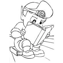 Dibujo de Adiboo leyendo un libro para colorear