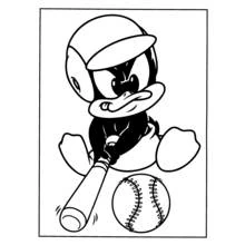 Dibujo de Daffy Duck jugando al béisbol para colorear
