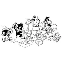 Dibujo de Baby Looney Tunes jugando juntos para colorear
