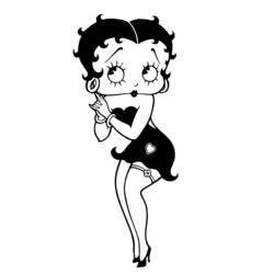 Dibujo de Betty Boop posando con estilo para colorear