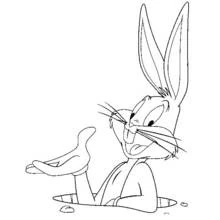 Dibujo de Bugs Bunny saliendo de una madriguera para colorear