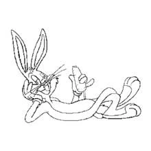 Dibujo de Bugs Bunny tumbado y relajado para colorear
