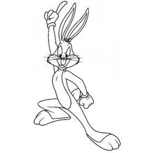 Dibujo de Bugs Bunny levantando el puño con entusiasmo para colorear