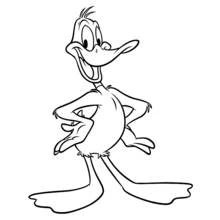 Dibujo de Bugs Bunny de pie con las manos en la cintura para colorear