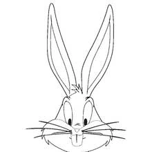 Dibujo de Bugs Bunny cara de cerca para colorear