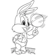 Dibujo de Bugs Bunny haciendo girar una pelota en su dedo para colorear