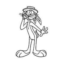 Dibujo de Bugs Bunny ajustándose el sombrero para colorear