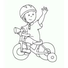 Dibujo de Caillou paseando en triciclo para colorear
