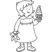 Dibujo de Personaje de dibujos animados con un helado para colorear