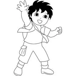 Dibujo de Diego saludando para colorear