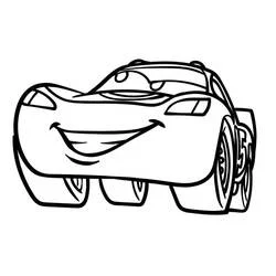 Dibujo de Flash McQueen sonriente con ojos grandes para colorear