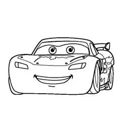 Dibujo de Flash McQueen sonriente de frente para colorear