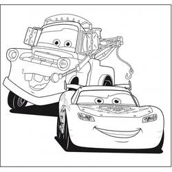 Dibujo de Flash McQueen y Mate juntos para colorear