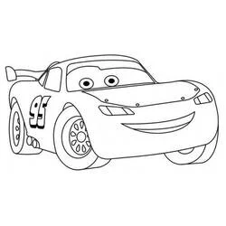 Dibujo de Flash McQueen coche sonriente para colorear