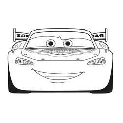 Dibujo de Flash McQueen visto de frente, sonriendo para colorear