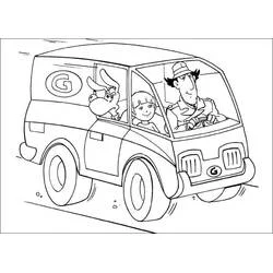 Dibujo de Gadget Inspector conduciendo un coche para colorear Dibujo de Gadget Inspector conduciendo un coche para colorear