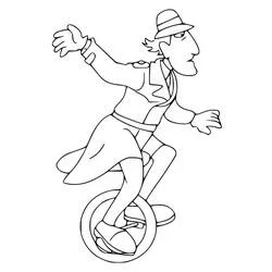 Dibujo de Gadget Inspector equilibrándose en un monociclo para colorear Dibujo de Gadget Inspector equilibrándose en un monociclo para colorear