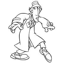 Dibujo de Gadget Inspector caminando de puntillas para colorear Dibujo de Gadget Inspector caminando de puntillas para colorear
