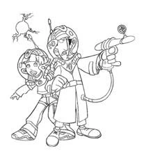 Dibujo de Gadget Inspector y Penny con gadgets extensibles para colorear Dibujo de Gadget Inspector y Penny con gadgets extensibles para colorear