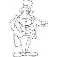 Dibujo de Personaje de dibujos animados señalando con el dedo para colorear Dibujo de Personaje de dibujos animados señalando con el dedo para colorear