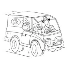Dibujo de Gadget Inspector conduciendo su coche con Penny y Cerebro para colorear Dibujo de Gadget Inspector conduciendo su coche con Penny y Cerebro para colorear