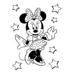 Dibujo de Minnie rodeada de estrellas para colorear