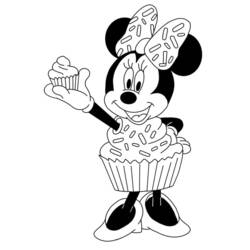 Dibujo de Minnie disfrazada de cupcake para colorear