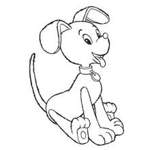 Dibujo de Noddy perro sentado con la lengua fuera para colorear
